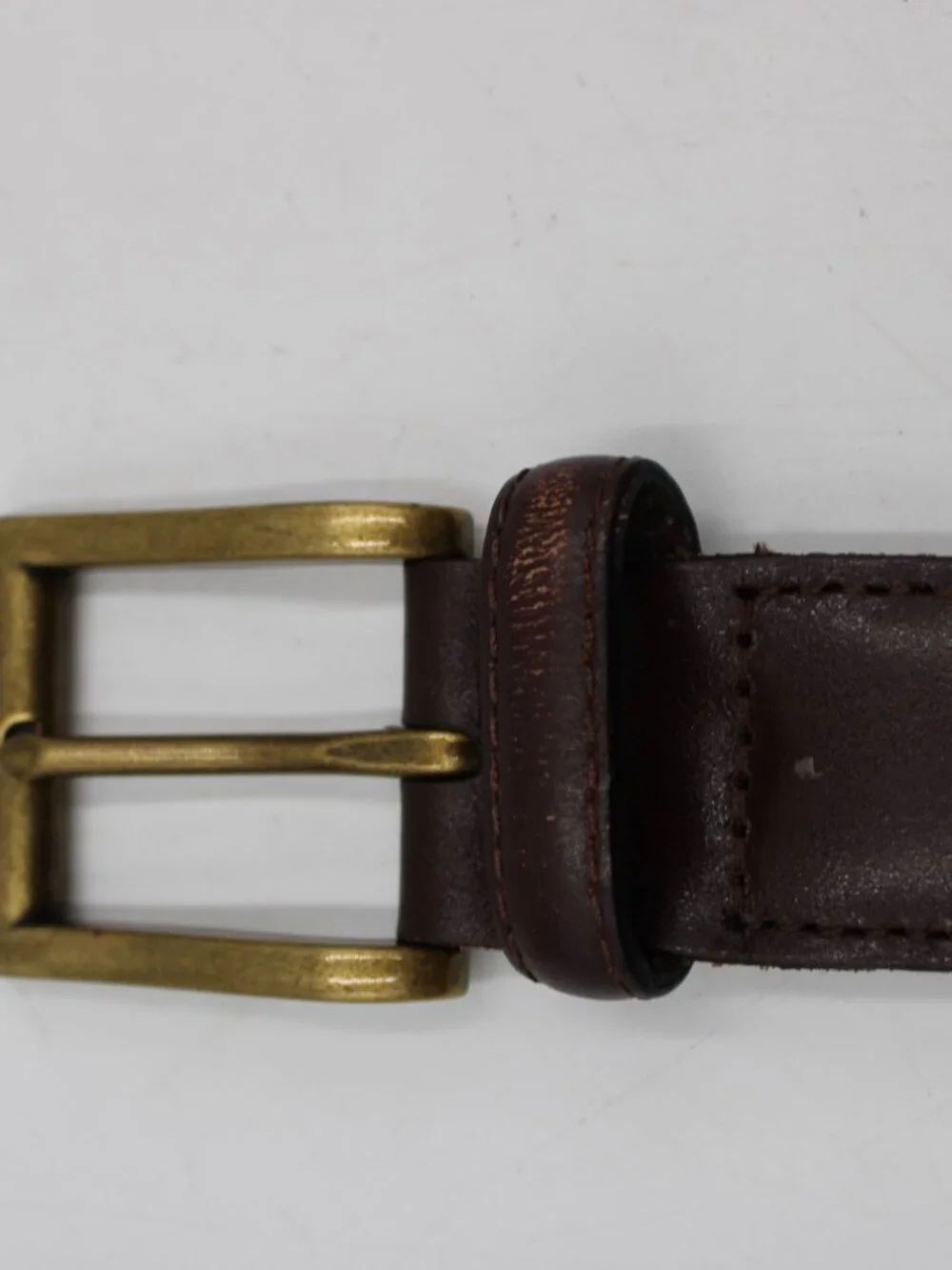 Braided Woven Brown Imitation Leather Belt Men's Size 38-40 Dress Casual 1.25